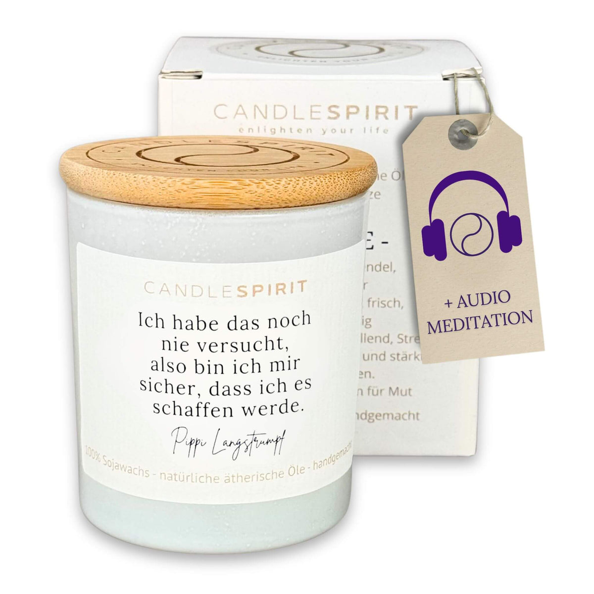 Audio-Duftkerze "Ich habe das noch nie versucht... Pippi Langstrumpf" ätherische Öle & Audio-Meditation 1