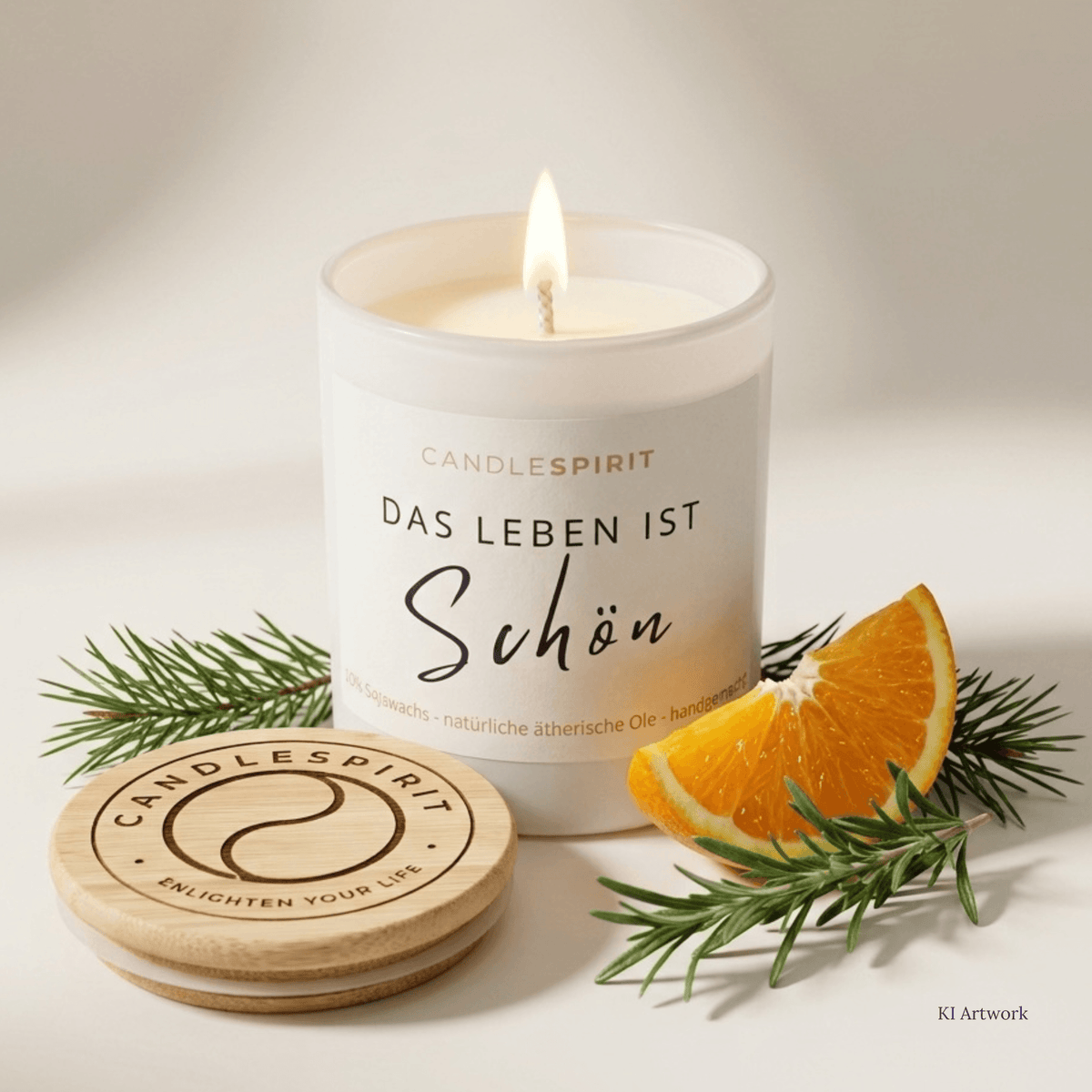 Audio-Duftkerze "Das Leben ist schön" mit ätherischen Ölen & Audio-Meditation