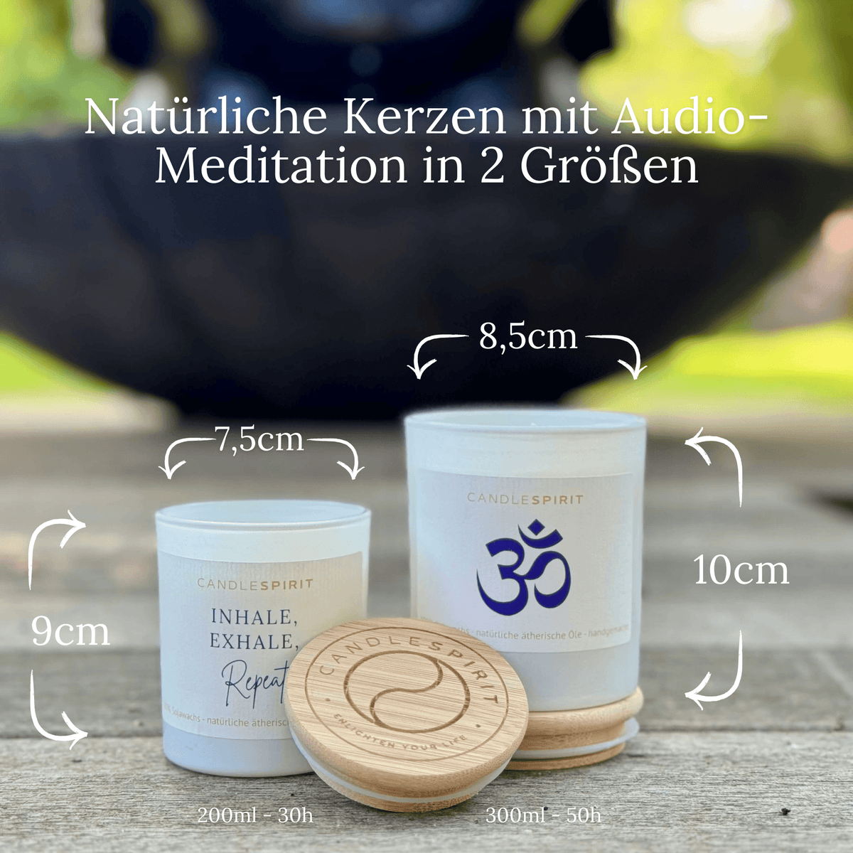 Audio-Duftkerze "Für was bist du heute dankbar?" mit ätherischen Ölen & Audio-Meditation