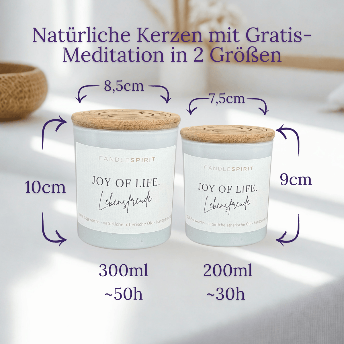 Audio-Duftkerze "JOY OF LIFE. Lebensfreude" in 2 Größen