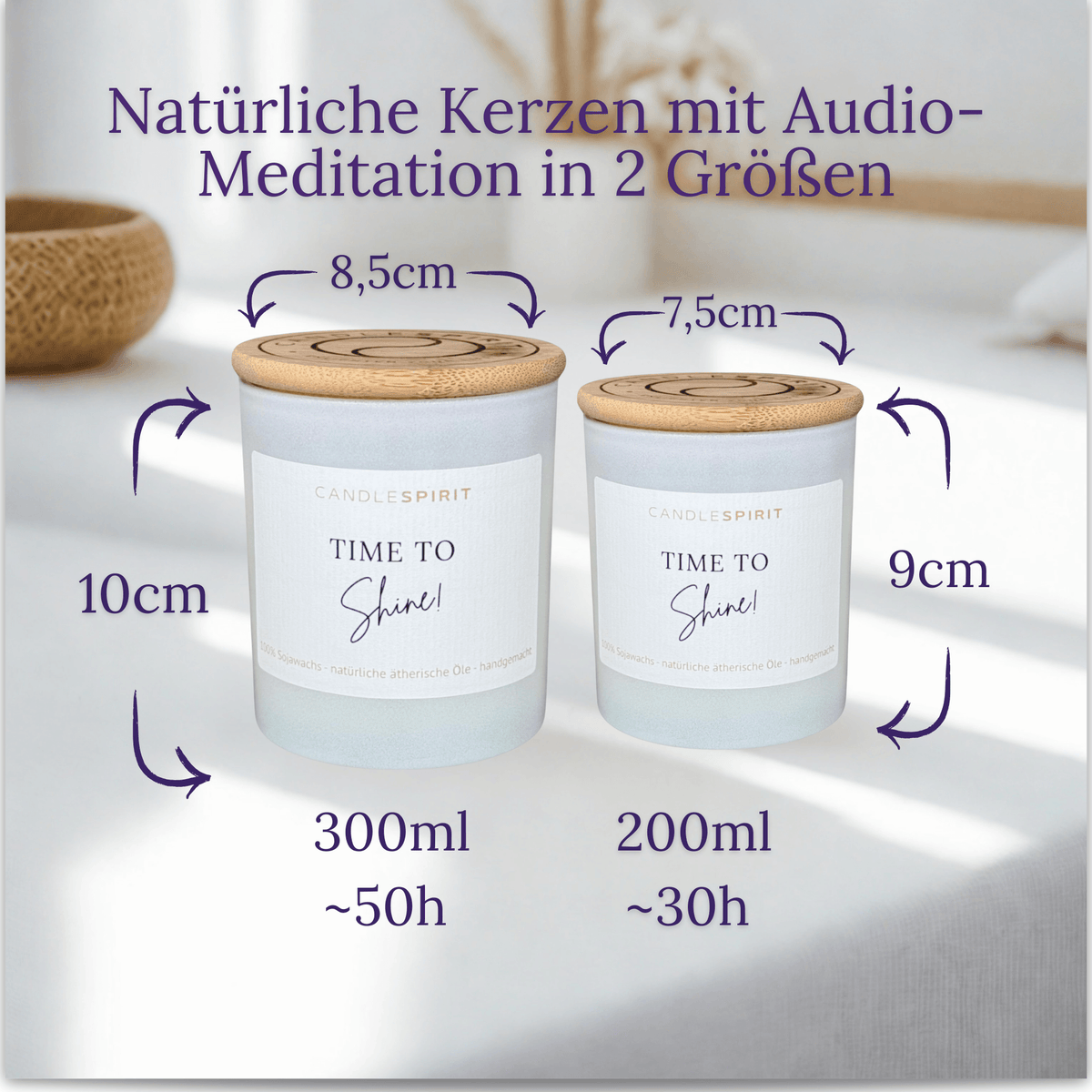 Audio-Duftkerze Time to Shine! in 2 Größen