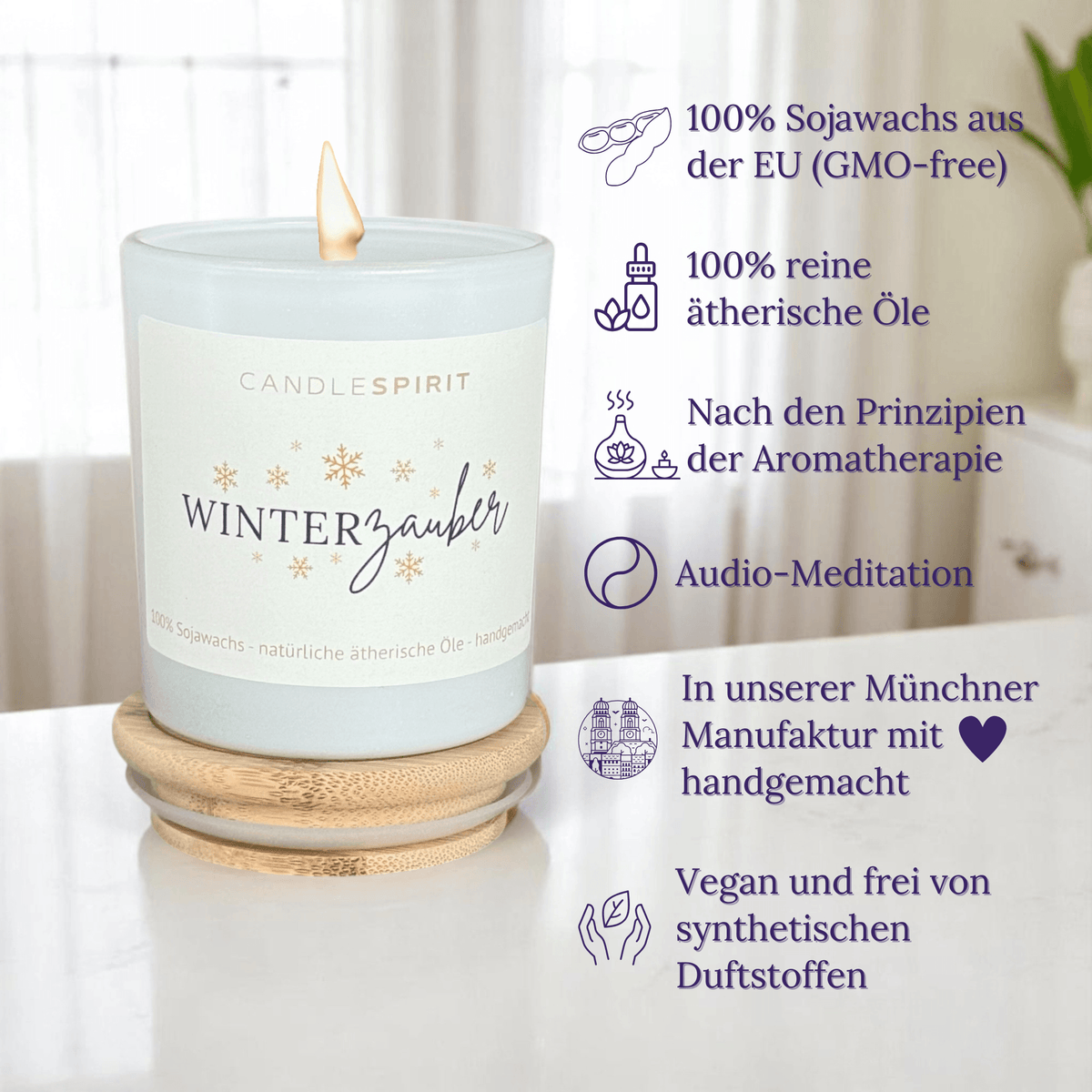 Audio-Duftkerze "WINTERZAUBER" USPs