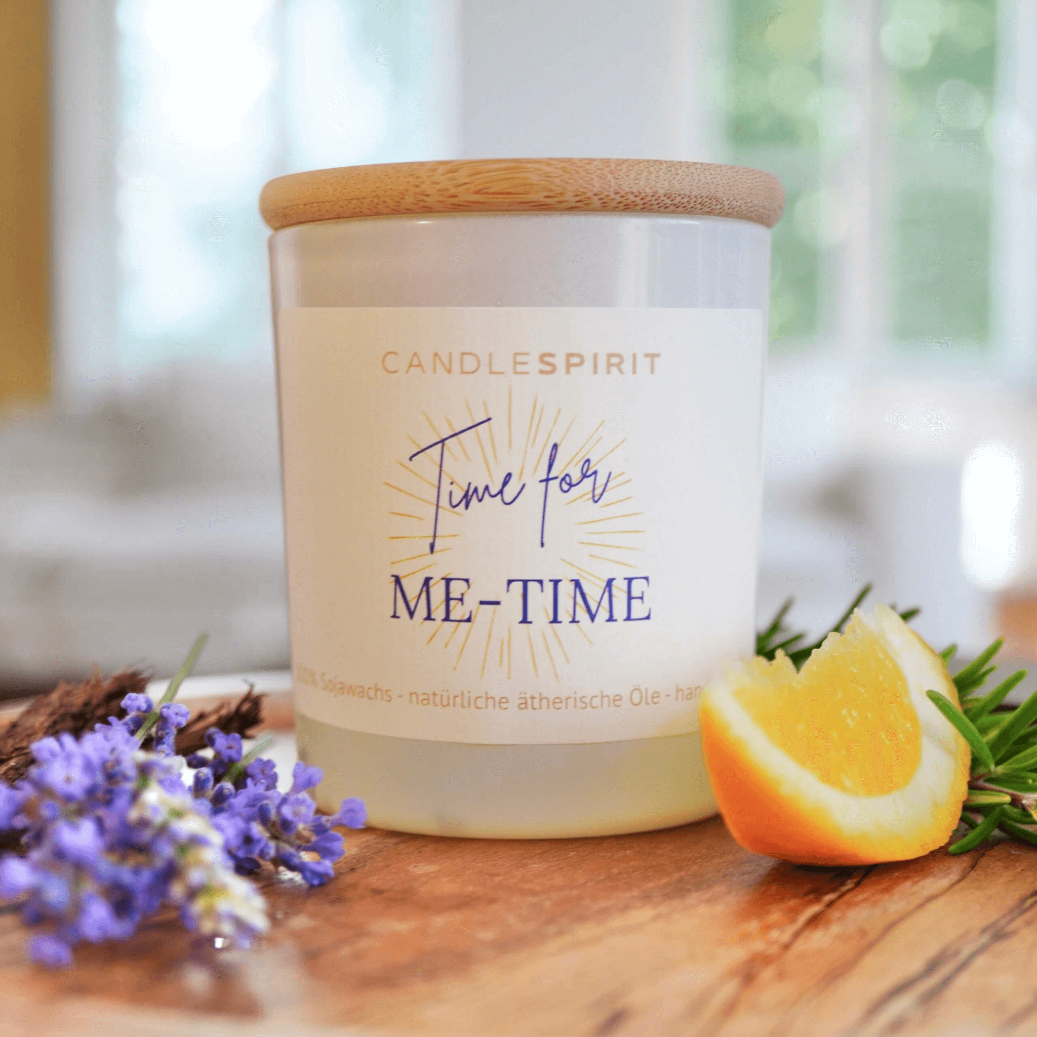 "Time for Me-Time" | Aromatherapie Duftkerze &  Gratis Meditation | Bio-Sojawachs