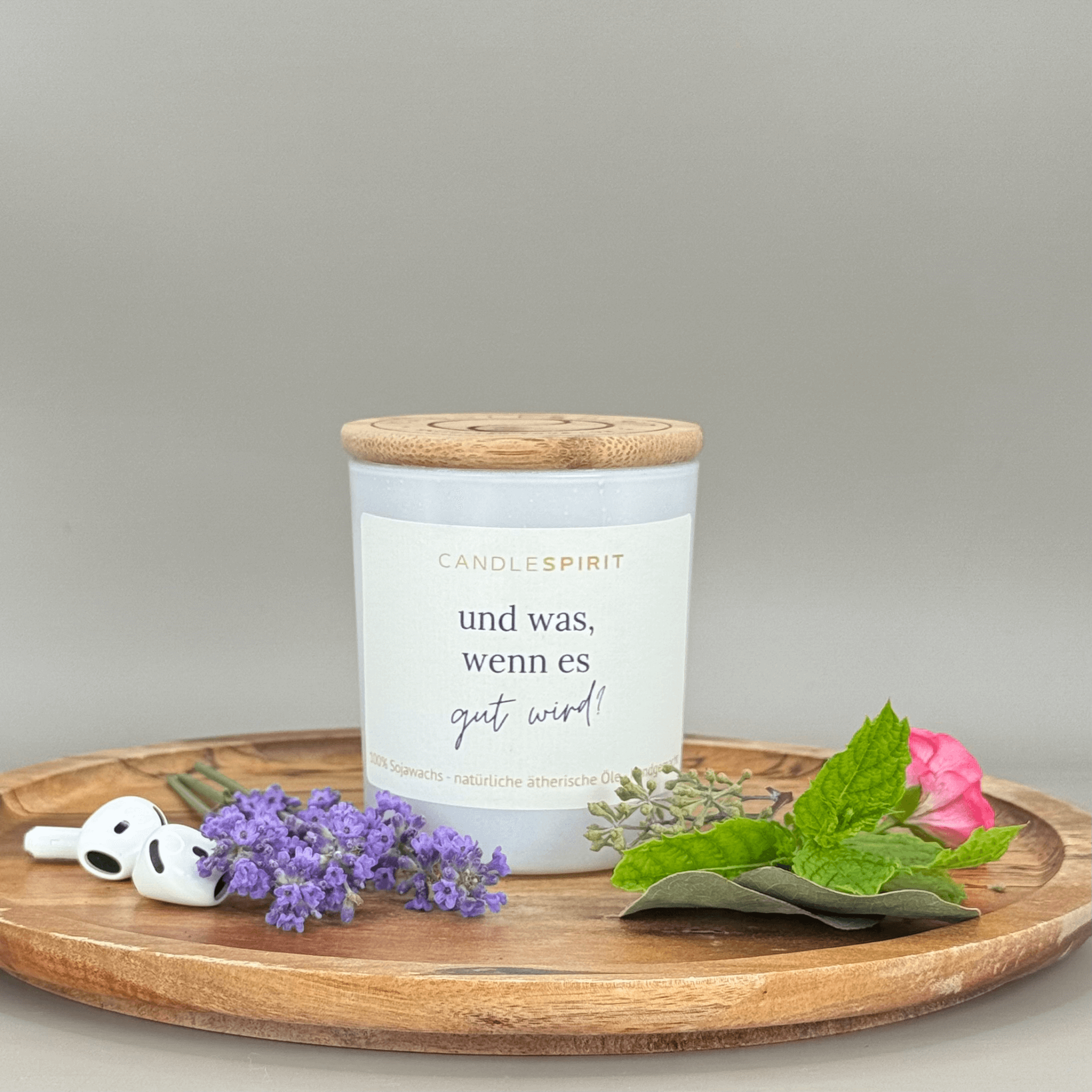 "und was, wenn es gut wird?" | Aromatherapie Duftkerze &  Gratis Meditation | Bio-Sojawachs