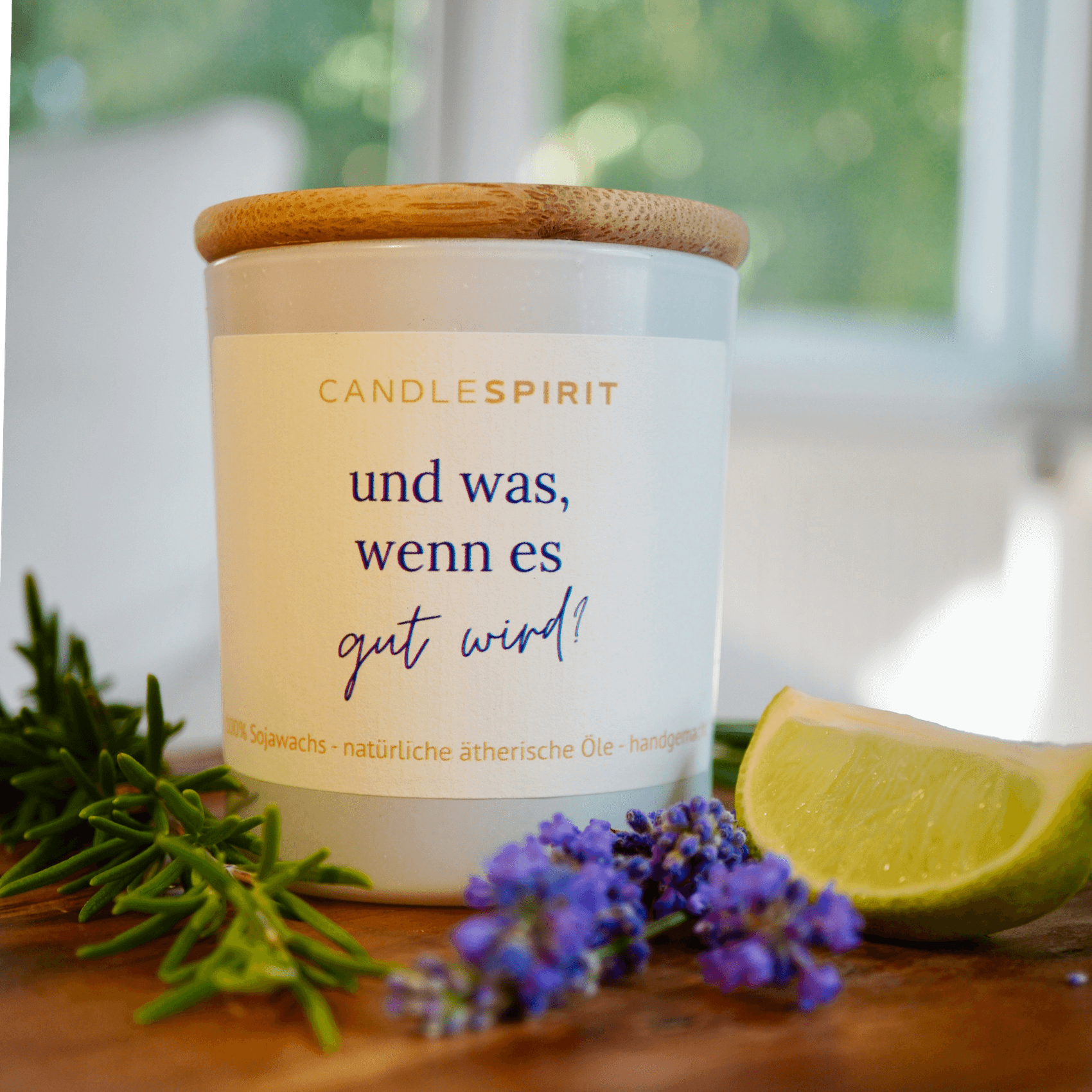 "und was, wenn es gut wird?" | Aromatherapie Duftkerze &  Gratis Meditation | Bio-Sojawachs