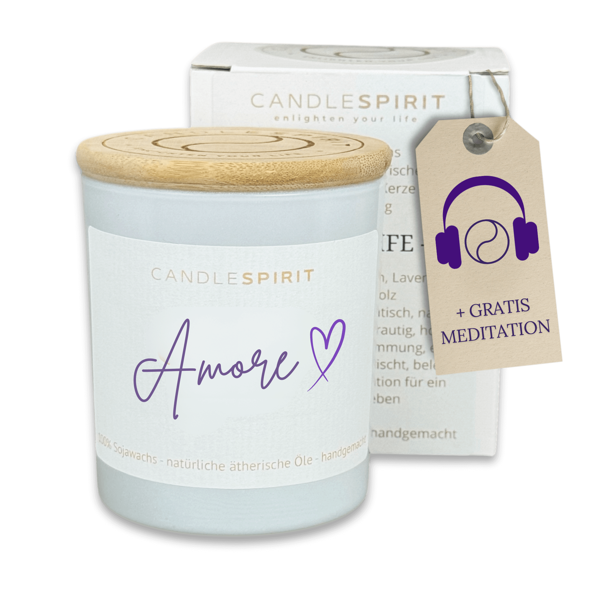 "Amore" | Aromatherapie Duftkerze mit Gratis Meditation