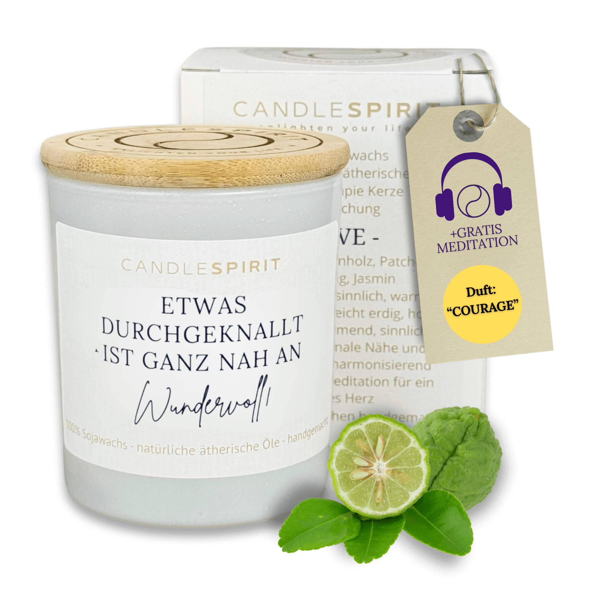 "Etwas durchgeknallt ist ganz nah an Wundervoll" | Aromatherapie Duftkerze mit Meditation
