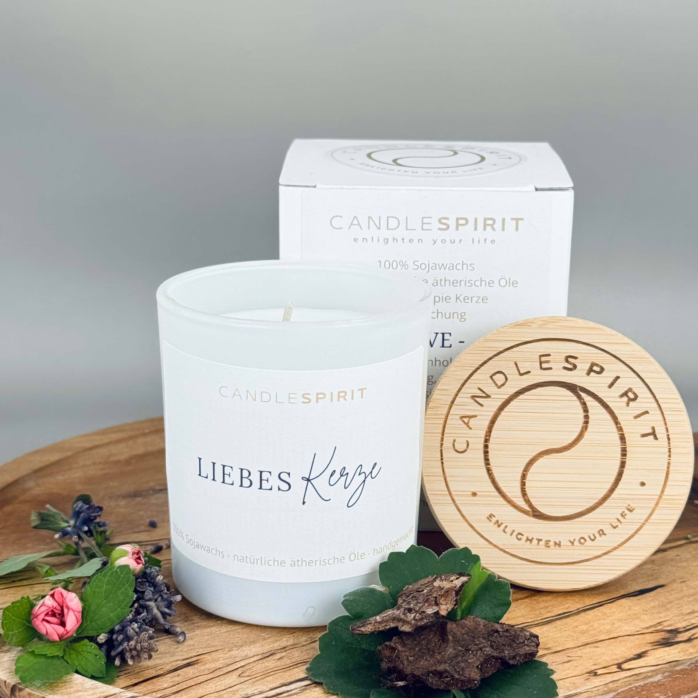 "LiebesKerze" | Aromatherapie Duftkerze mit Gratis Meditation