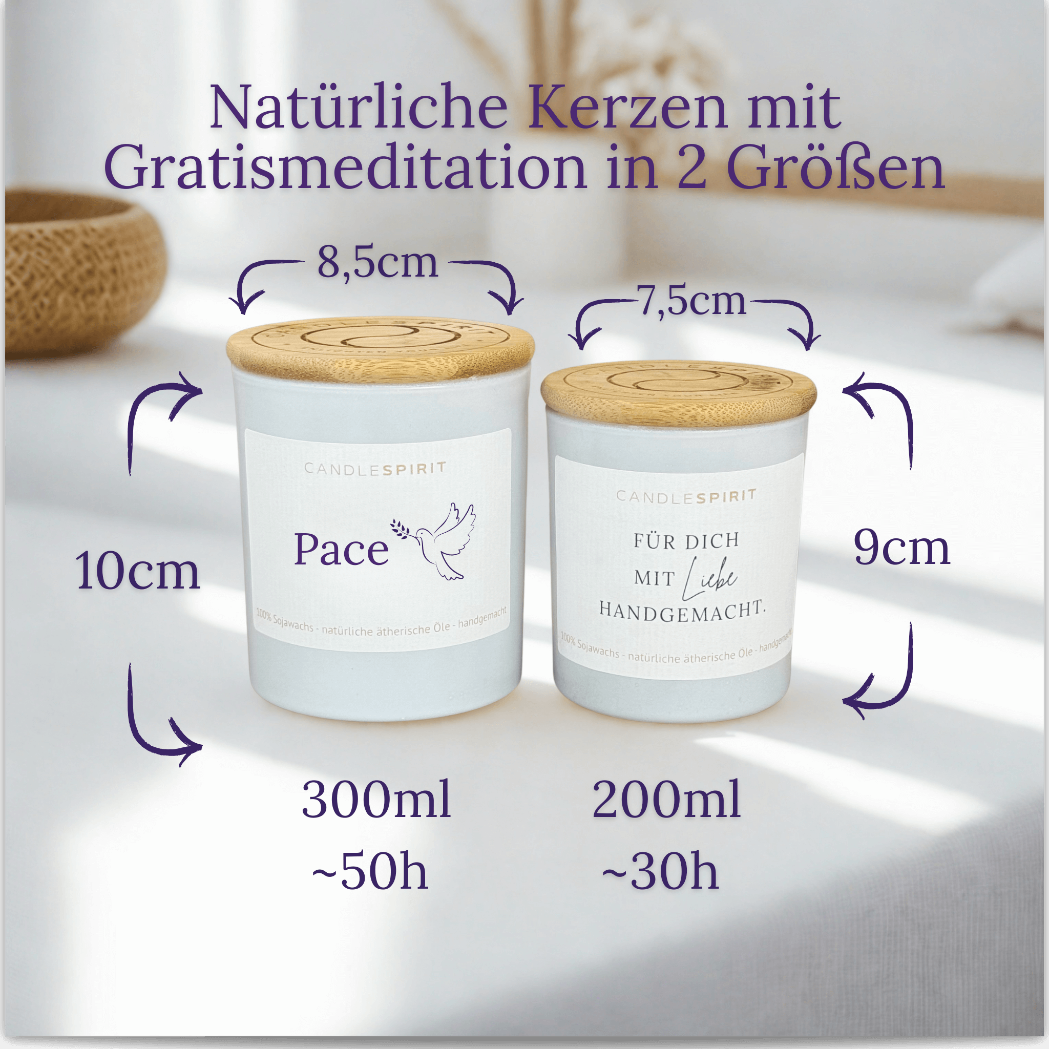 "Pace" | Aromatherapie Duftkerze mit Gratis Meditation
