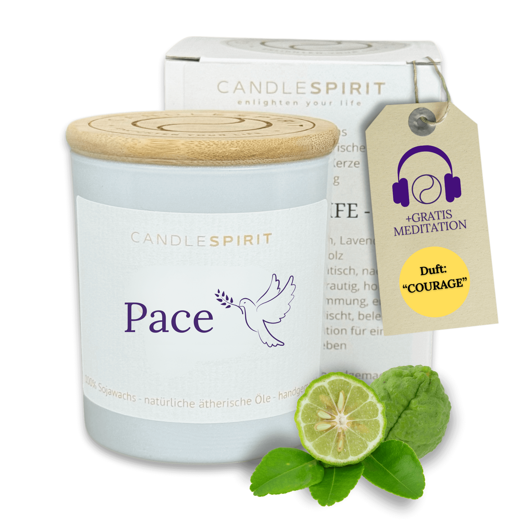 "Pace" | Aromatherapie Duftkerze mit Gratis Meditation