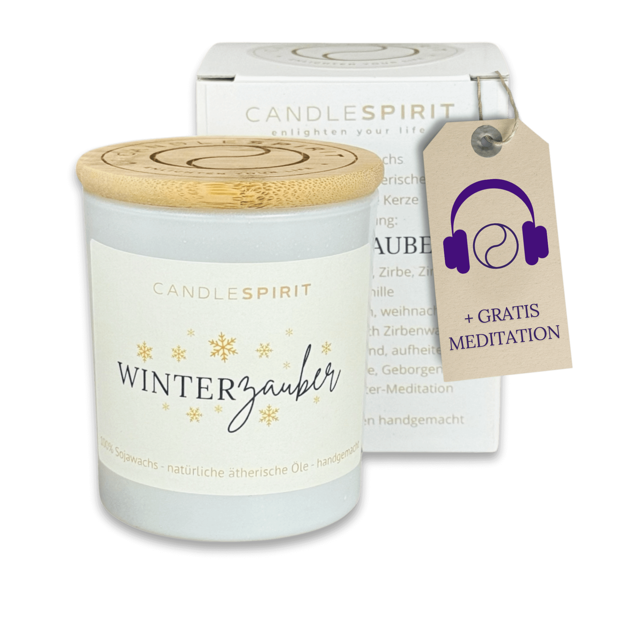 "Winterzauber" mit dem Weihnachtsduft| Aromatherapie-Duftkerze mit Gratis Meditation