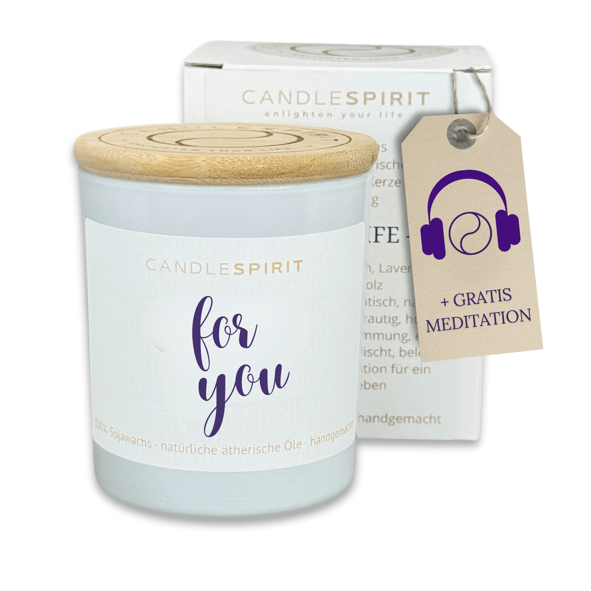 "for you" | Aromatherapie Duftkerze mit Meditation