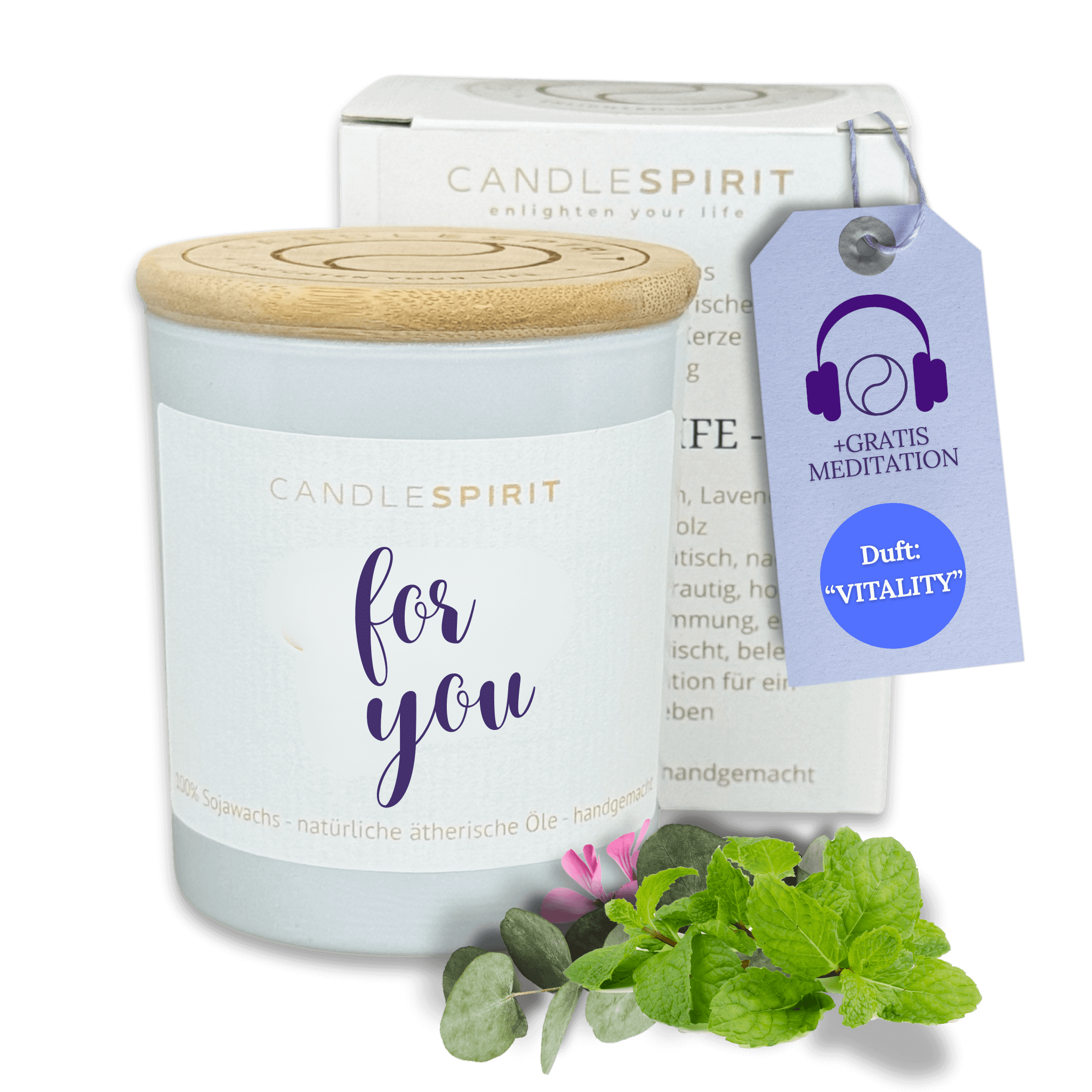 "for you" | Aromatherapie Duftkerze mit Meditation
