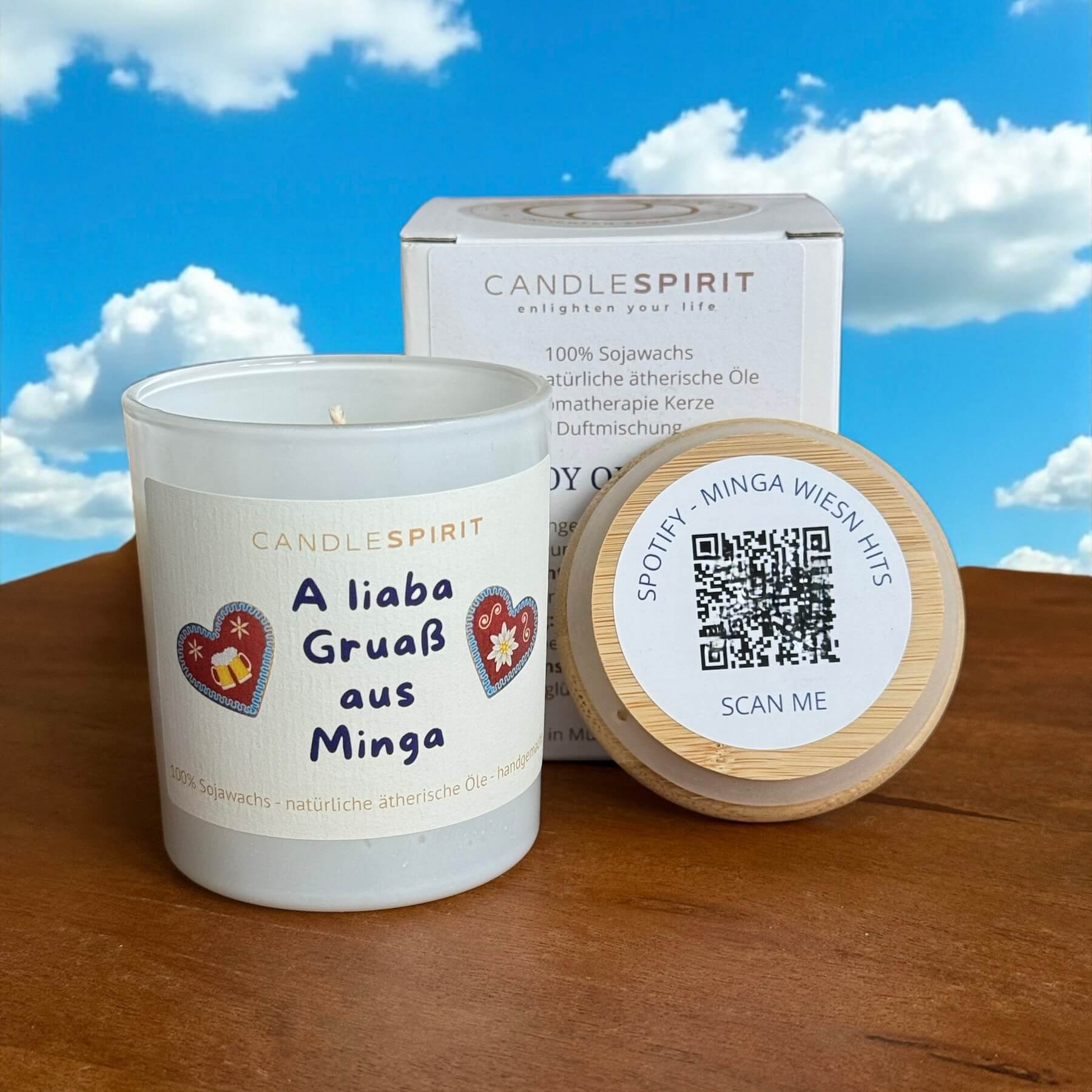 "A liaba Gruaß aus Minga" Oktoberfest Edition | Duft: JOY OF LIFE  | Aromatherapie Duftkerze mit Wiesn Playlist