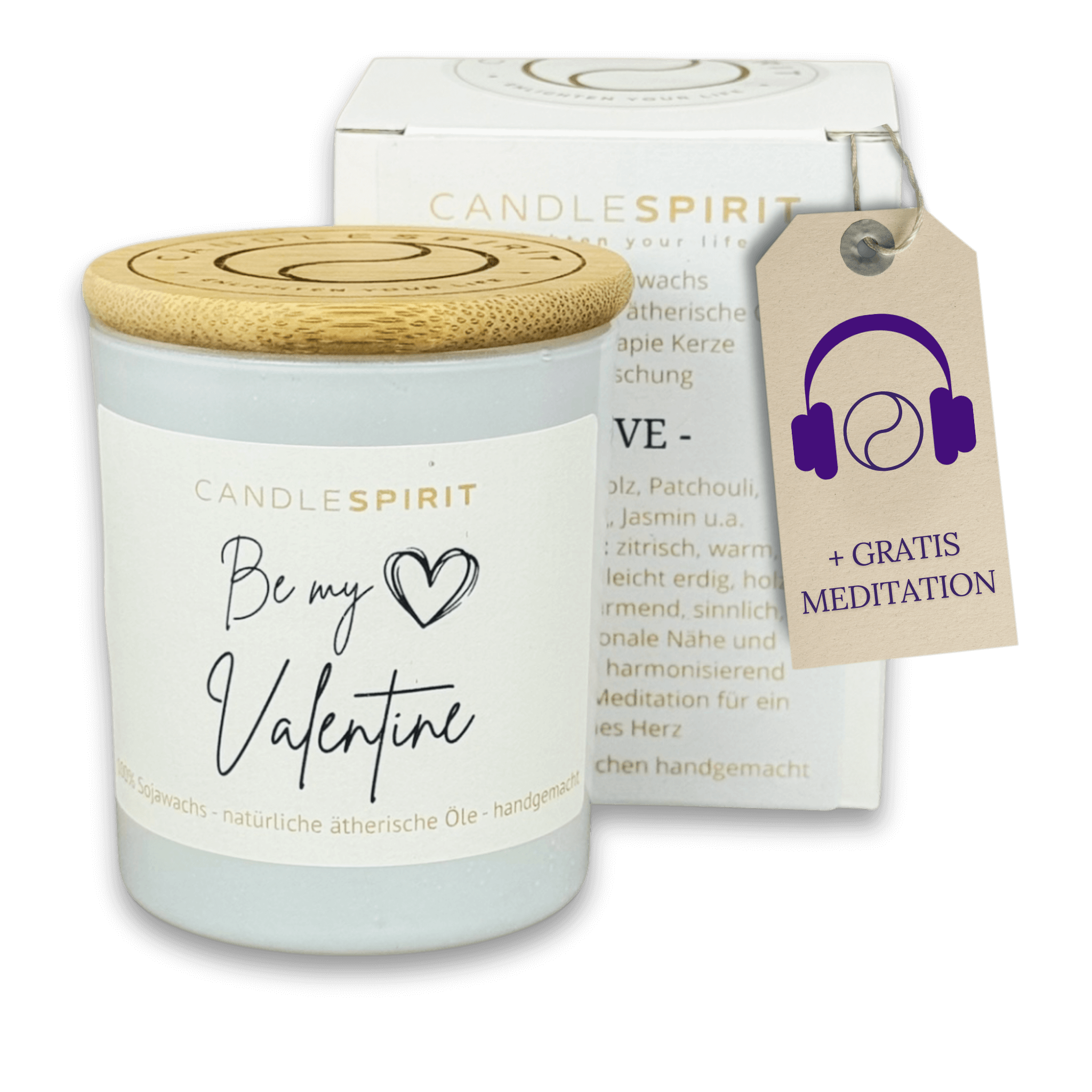 "Be my Valentine" | Duftkerze mit ätherischen Ölen & Gratis-Meditation
