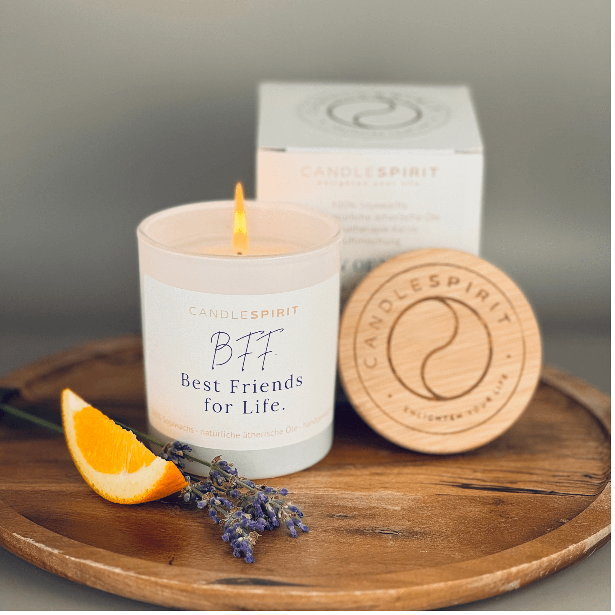 "BFF. Best Friends for Life" | Aromatherapie Duftkerze &  Gratis Meditation | Bio-Sojawachs