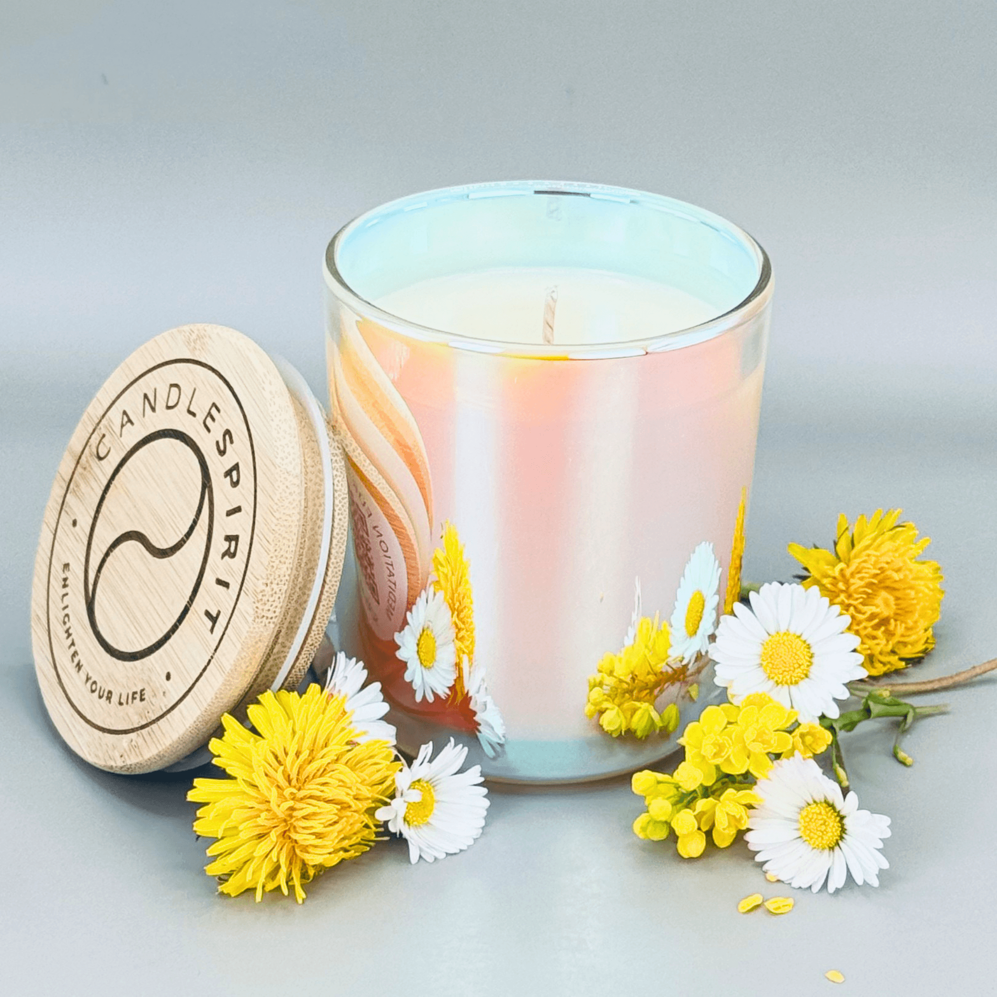 Duftkerze "Shine-BLOSSOM" riecht geheimnisvoll-floral & Audio-Meditation | ca. 45h Brenndauer