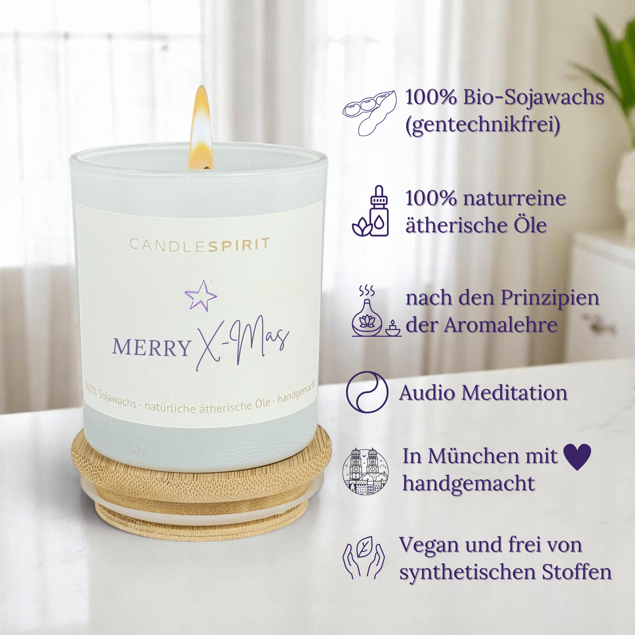 "Merry X-Mas" | Duftkerze mit ätherischen Ölen & Audio-Meditation