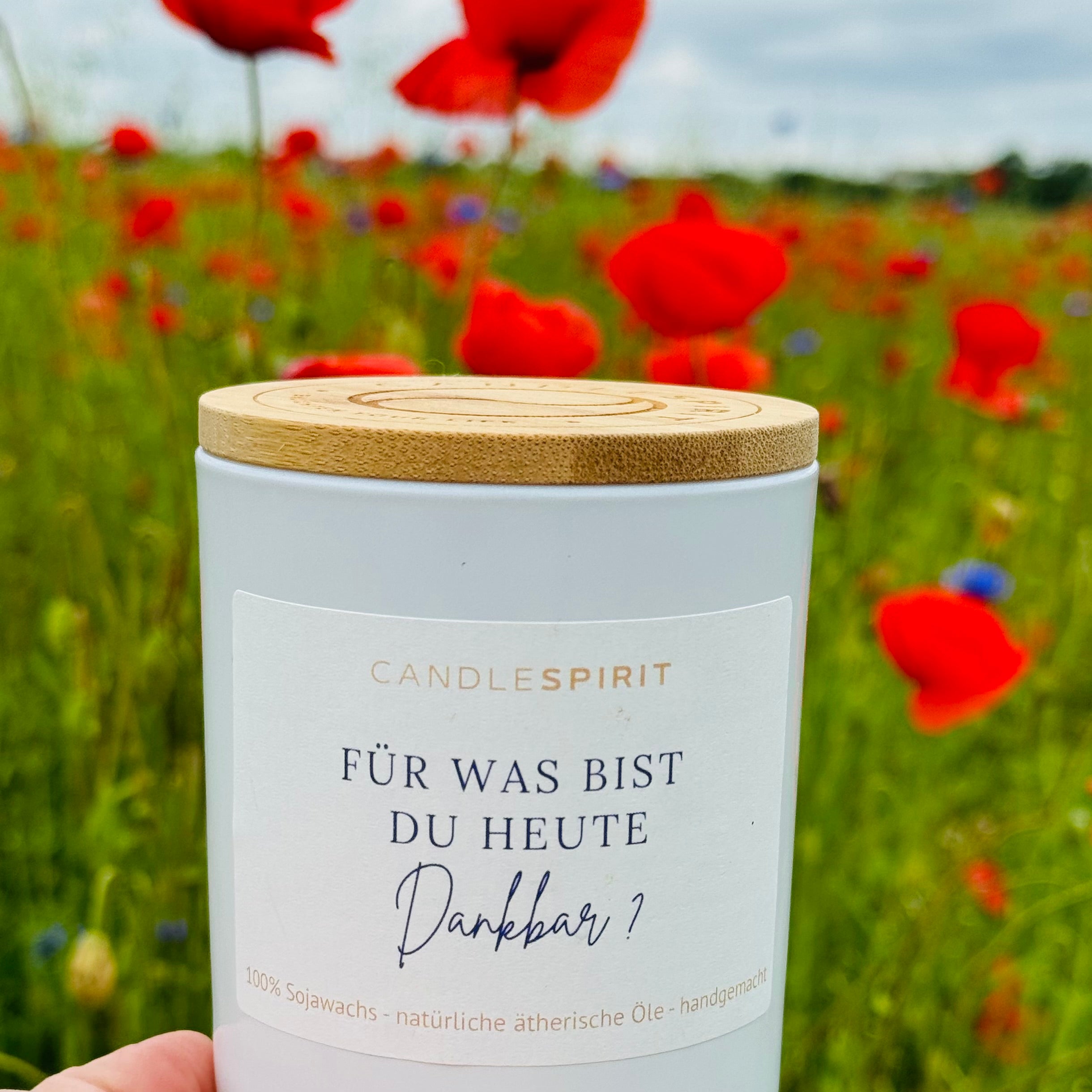 "Für was bist du heute dankbar?" | Aromatherapie Duftkerze mit Gratis Meditation