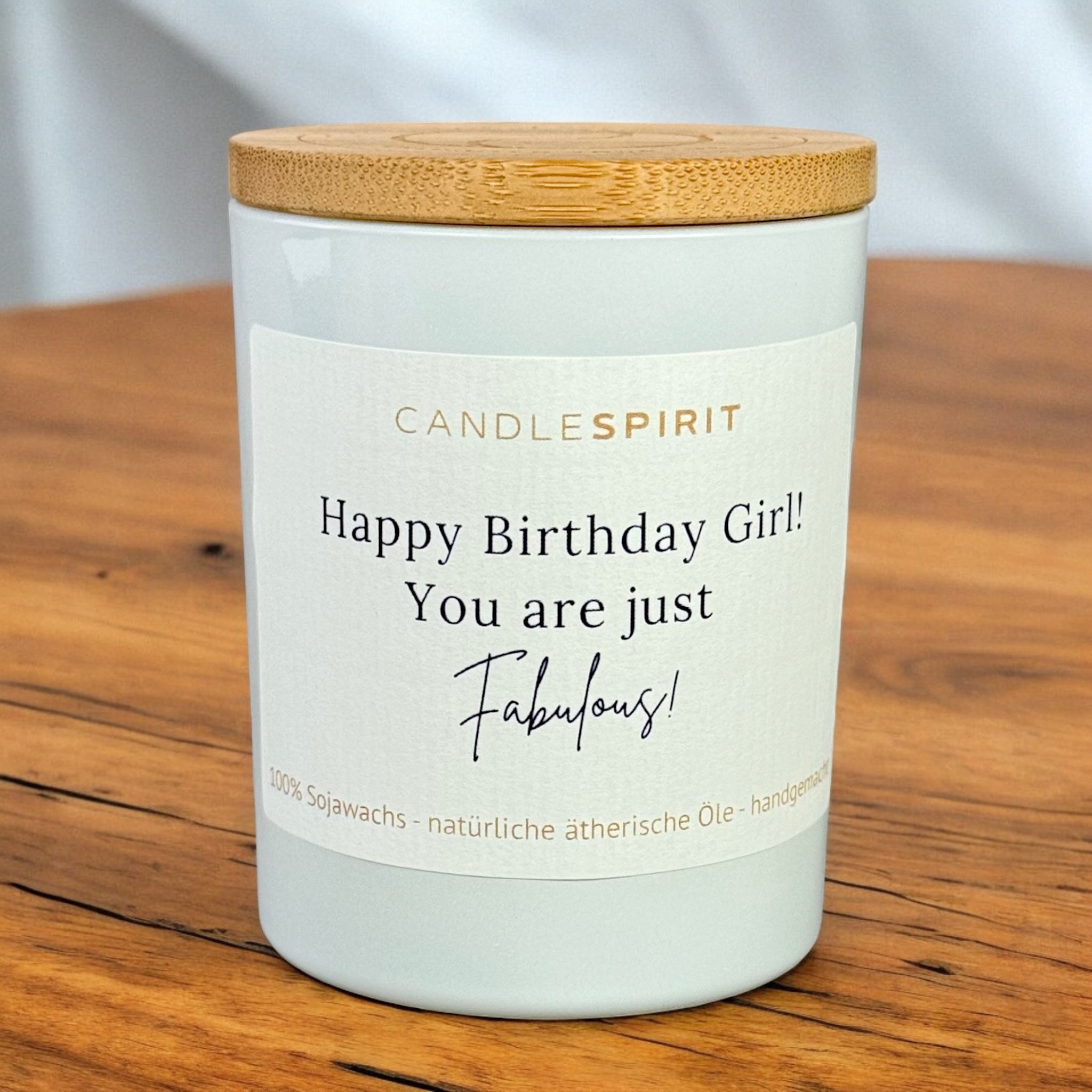 "Happy Birthday Girl! You are just Fabulous!" | Aromatherapie Kerze
