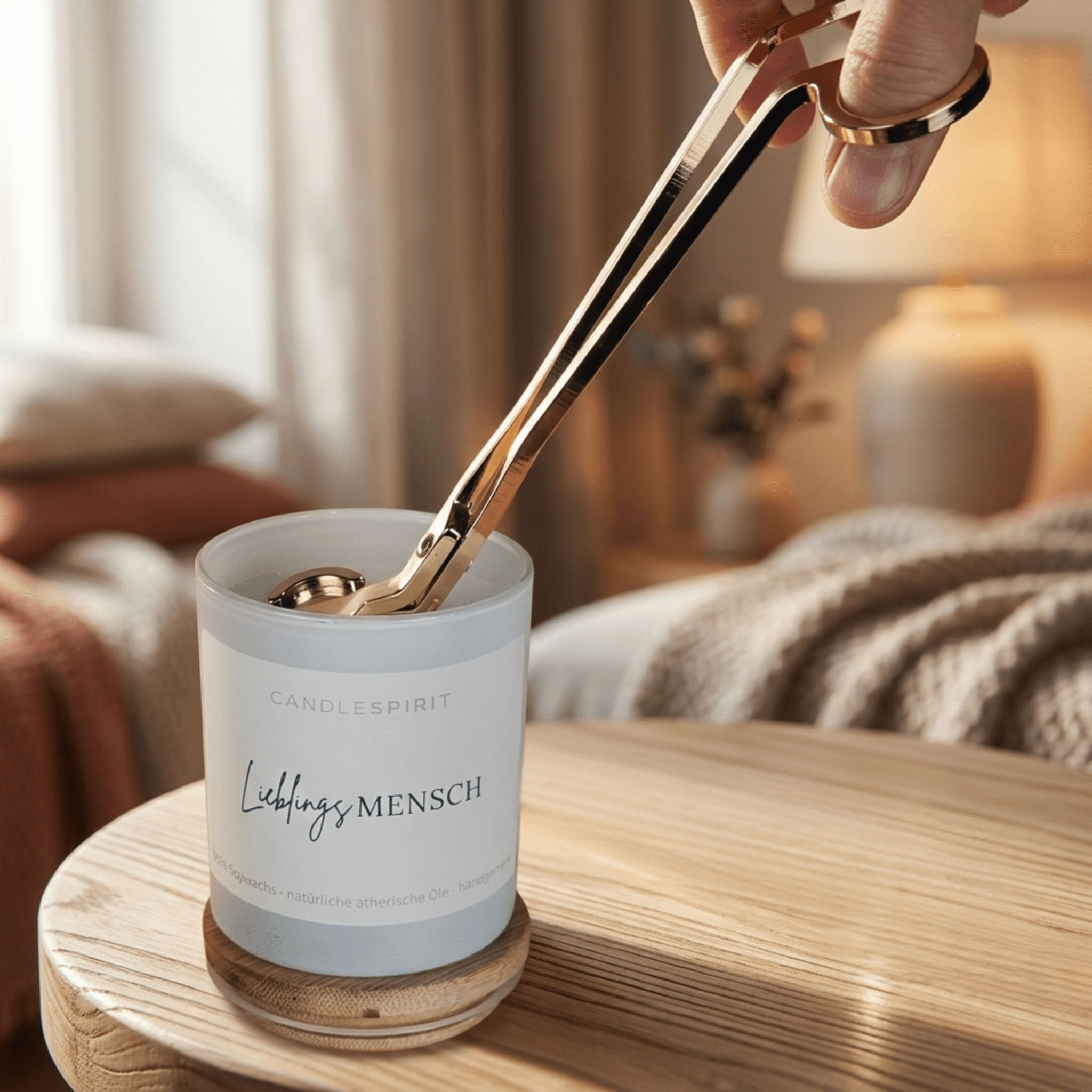 Dochtschere für Kerzen / Kerzenschere (Gold)