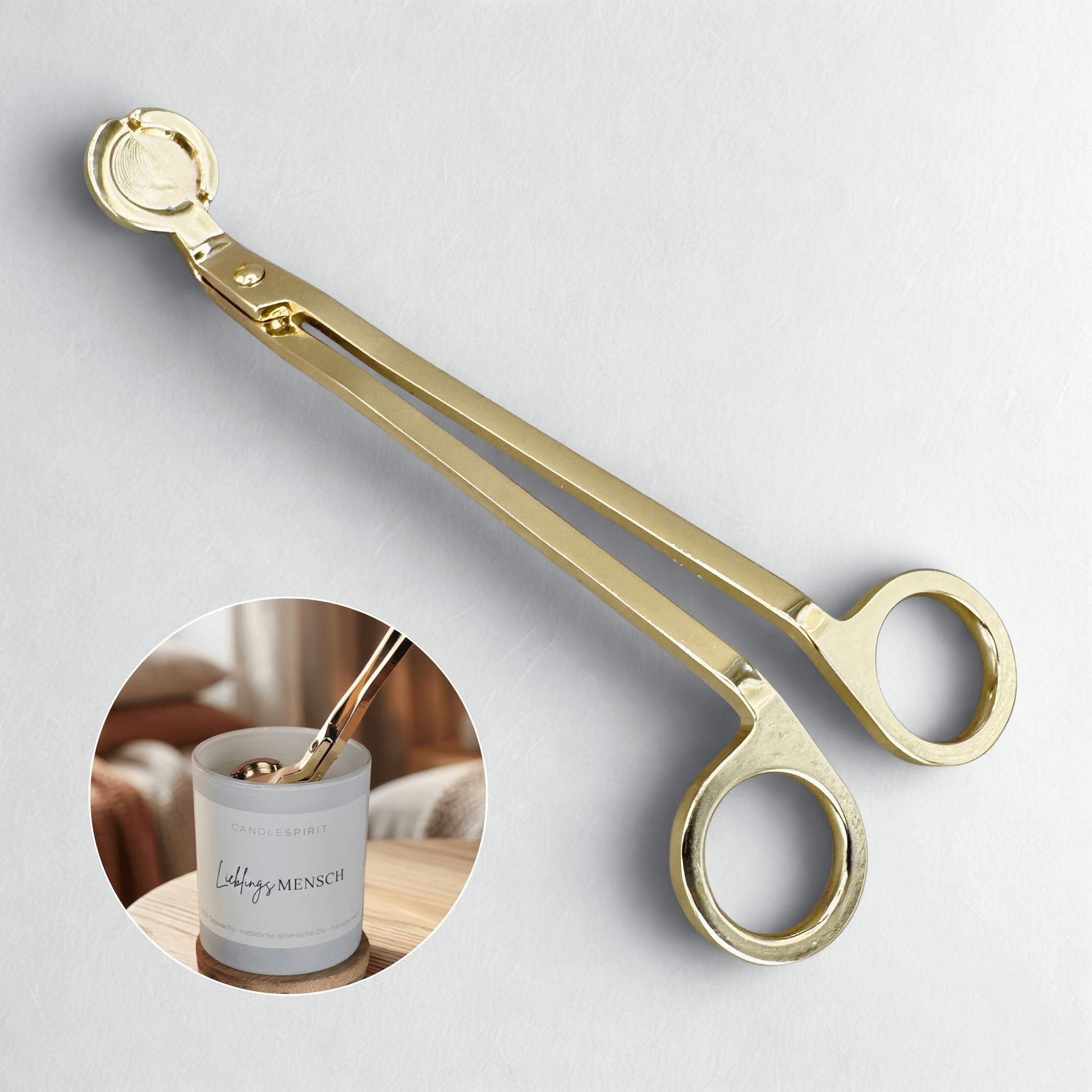 Dochtschere für Kerzen / Kerzenschere (Gold)
