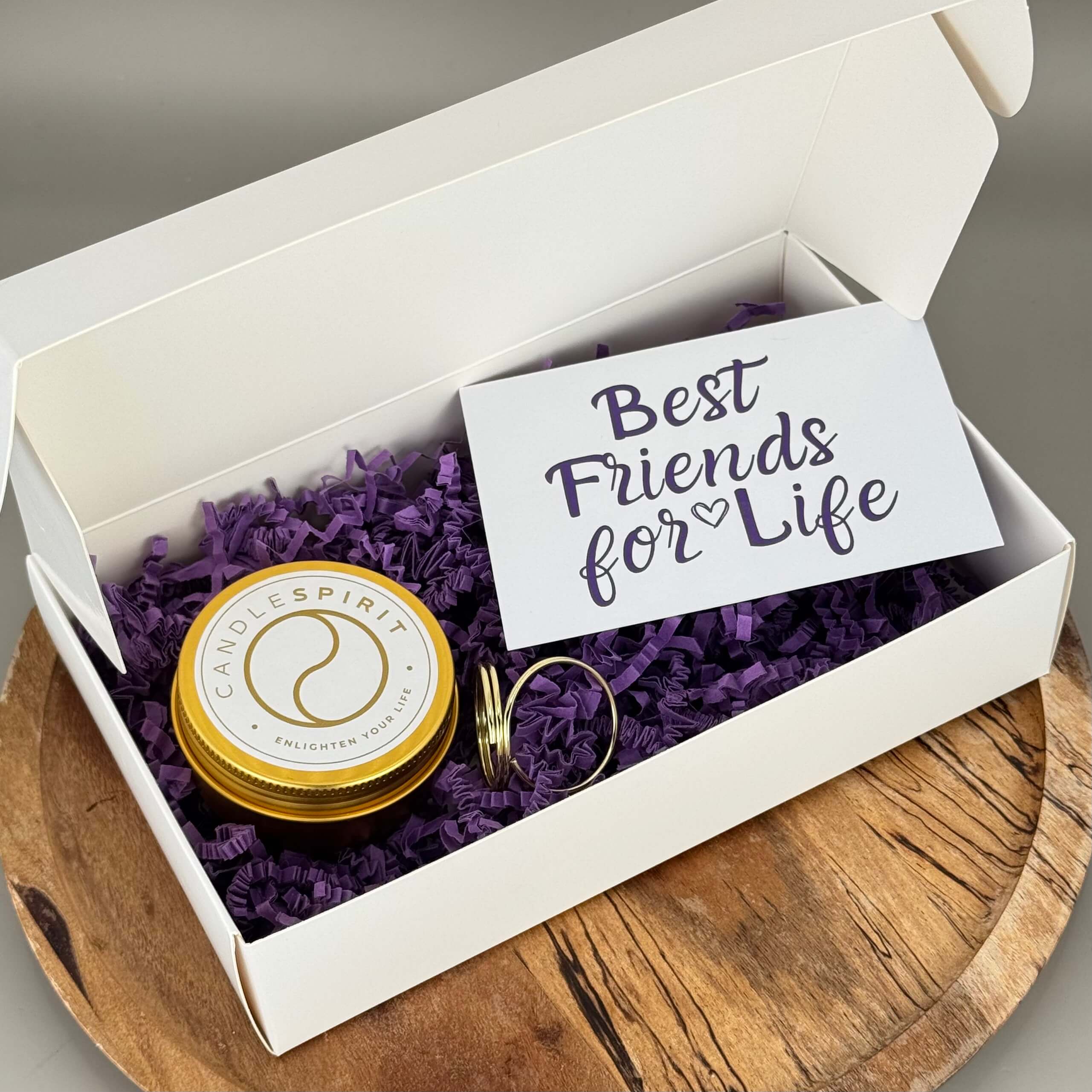 LOVE Geschenke-Set – Duftkerze & Grusskarte „Best Friends for Life“ mit Meditation