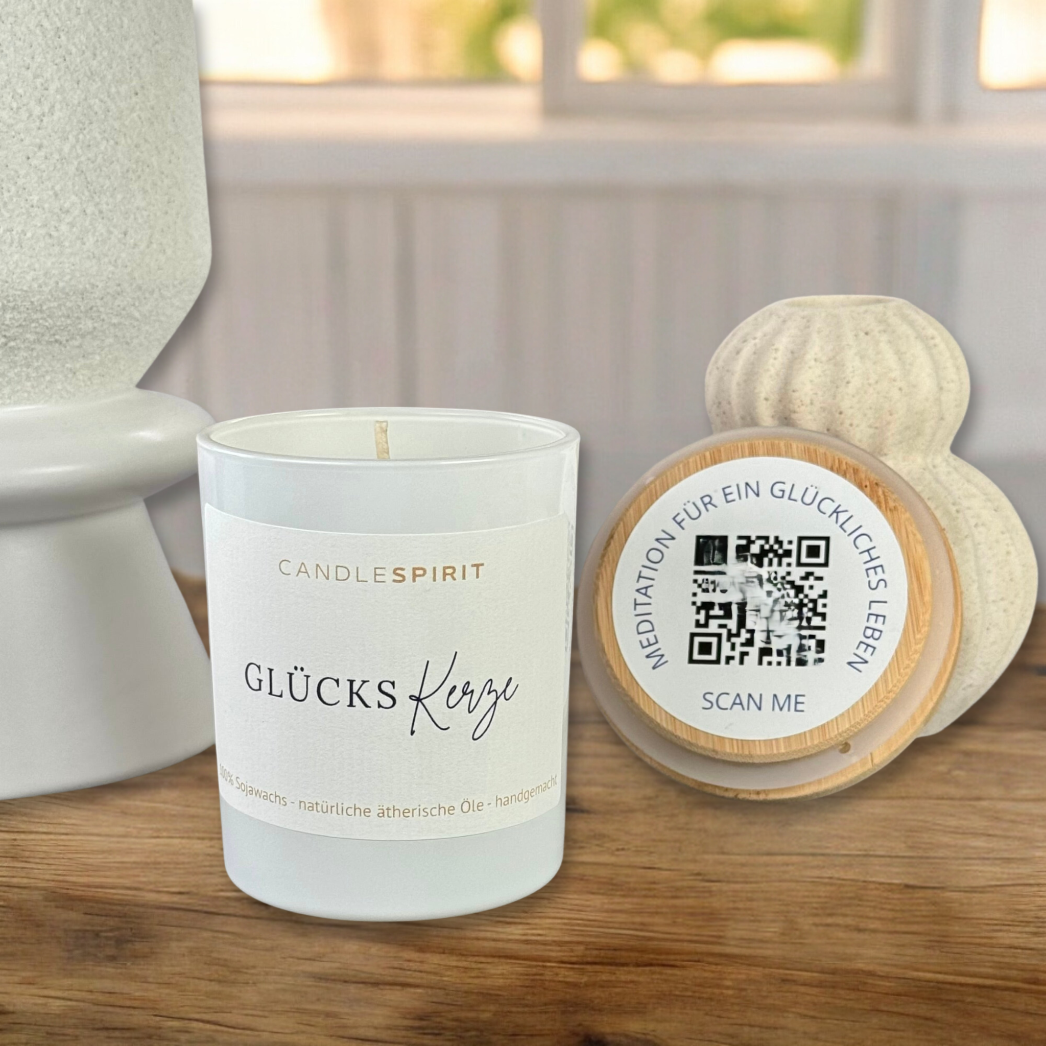 "Glückskerze" | Aromatherapie Duftkerze mit Gratis Meditation