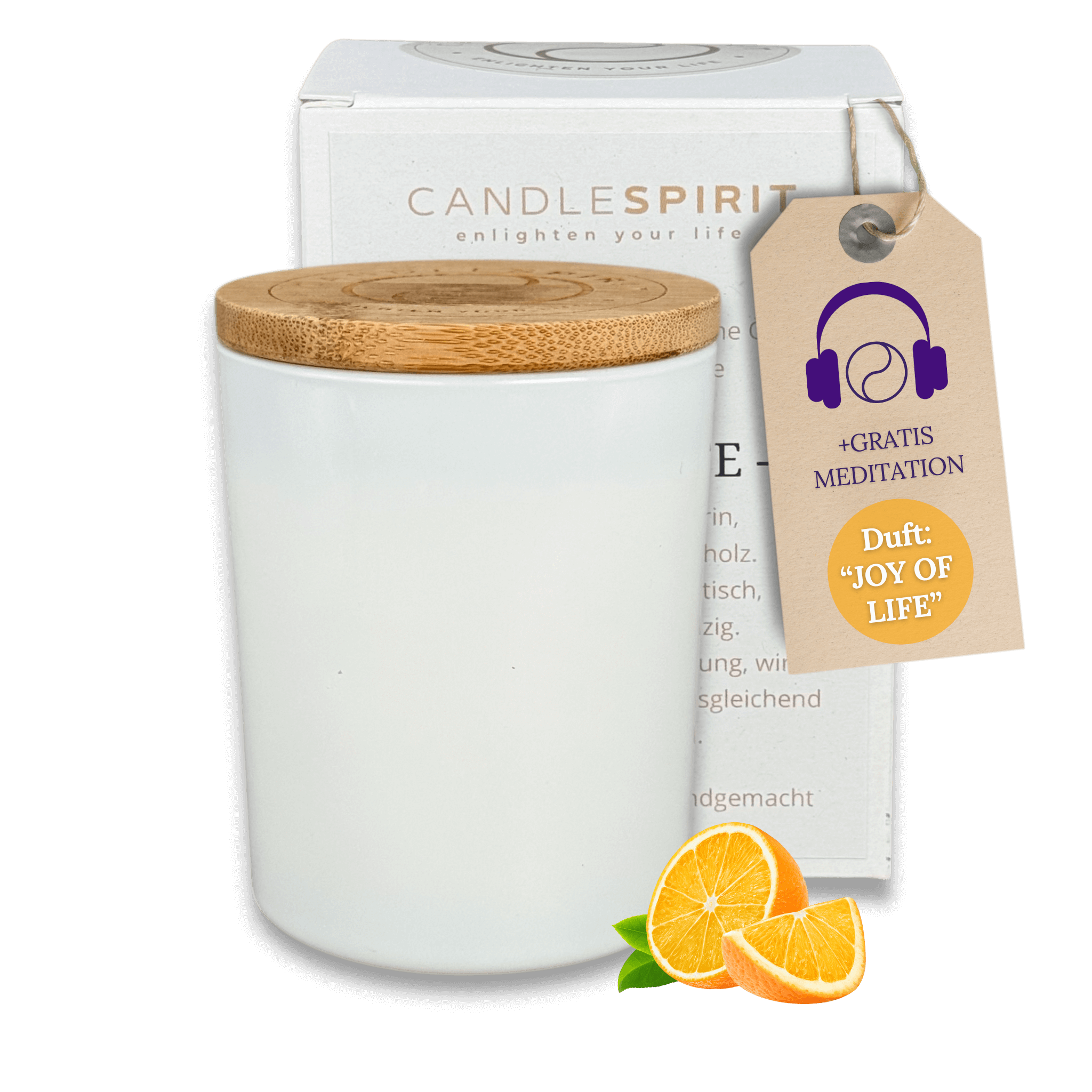 OUTLET – limitierte Edition: Aromatherapie Duftkerze | Duft JOY OF LIFE |  Bio-Sojawachs | Gratis Meditation