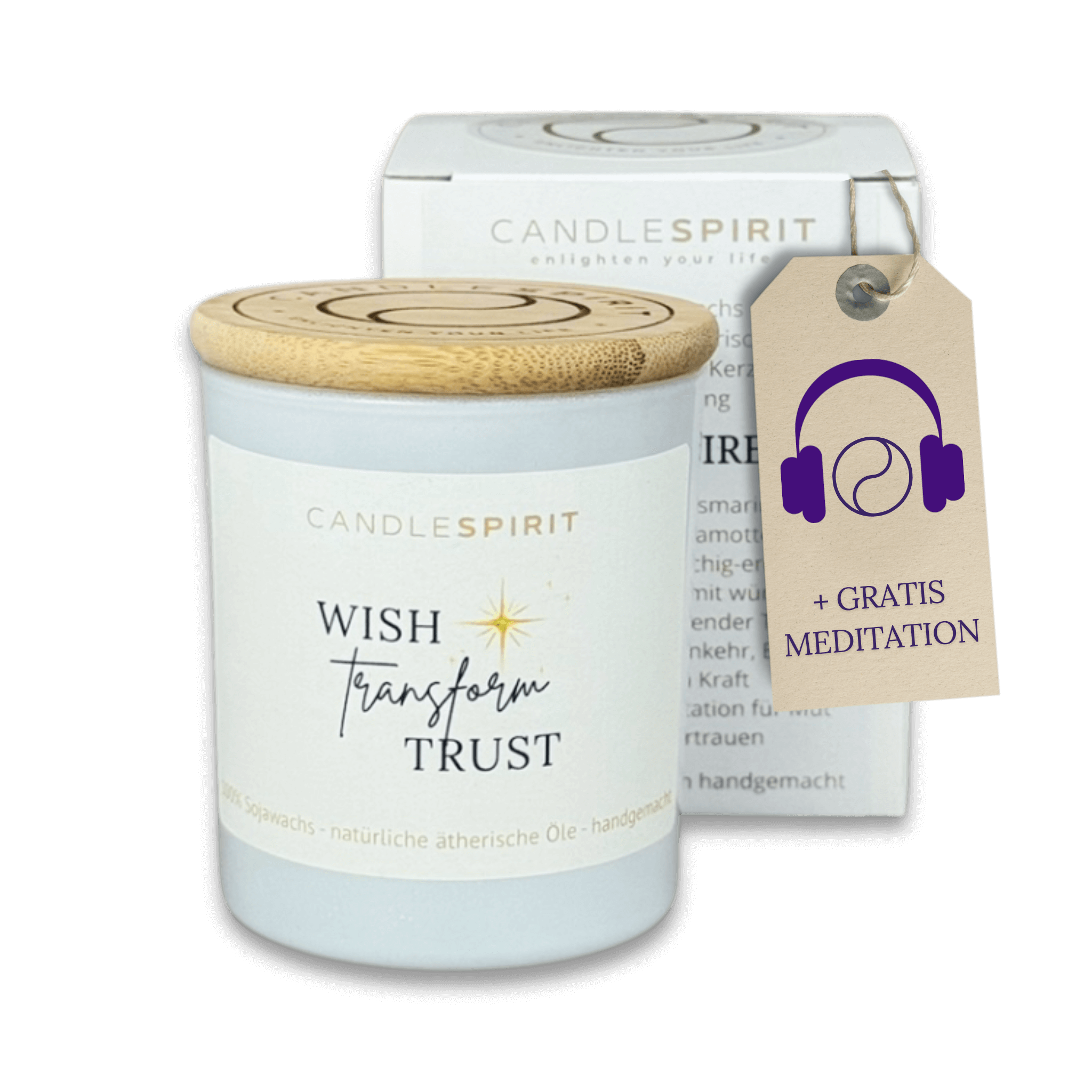 "Wish, Transform, Trust" | Rauhnachts-Duftkerze mit ätherischen Ölen & Audio-Meditation