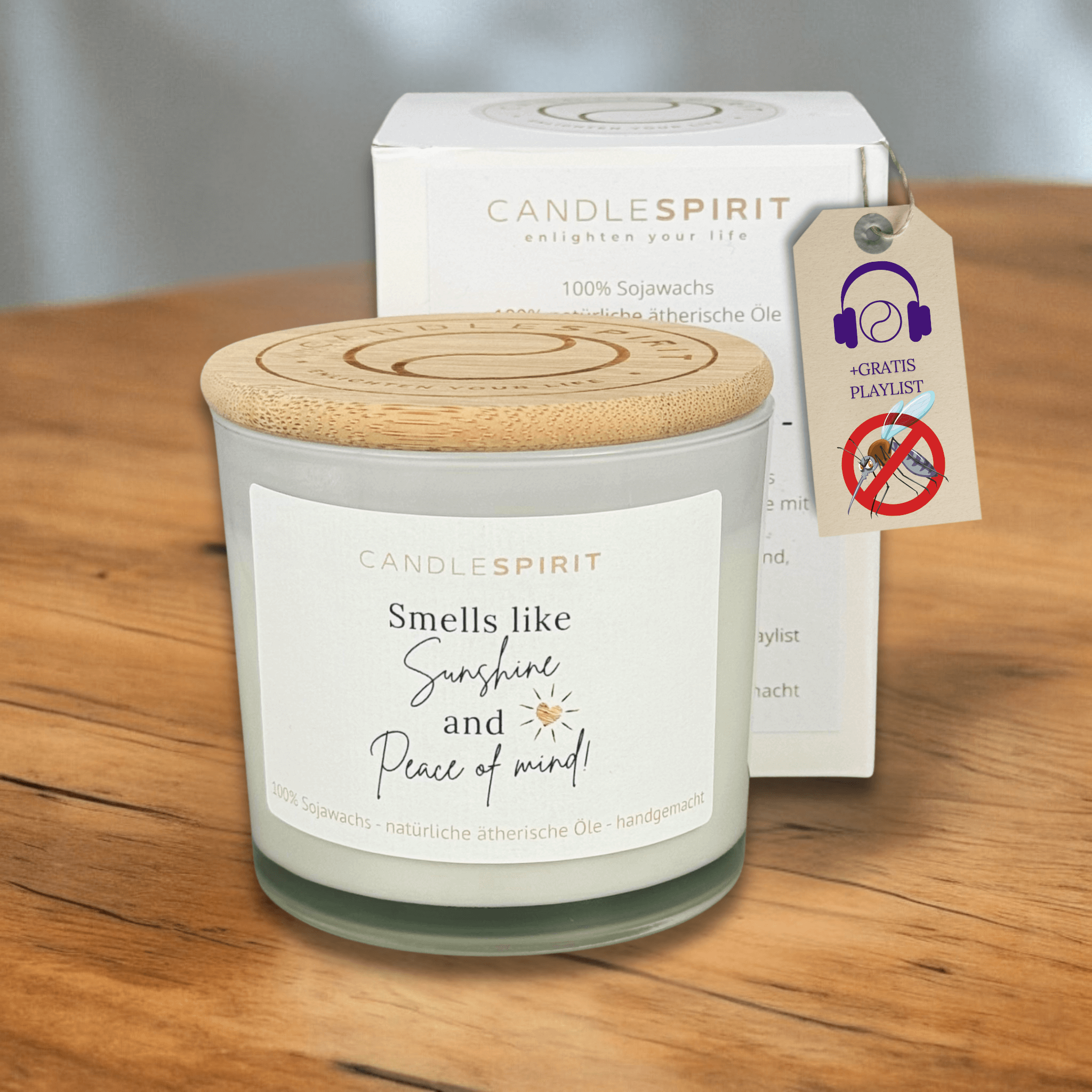"Smells like Sunshine and Peace of Mind" | Outdoor Aromatherapie Duftkerze | Duft "SUMMERLOVE" aus Citronella und Lemongrass | 50h