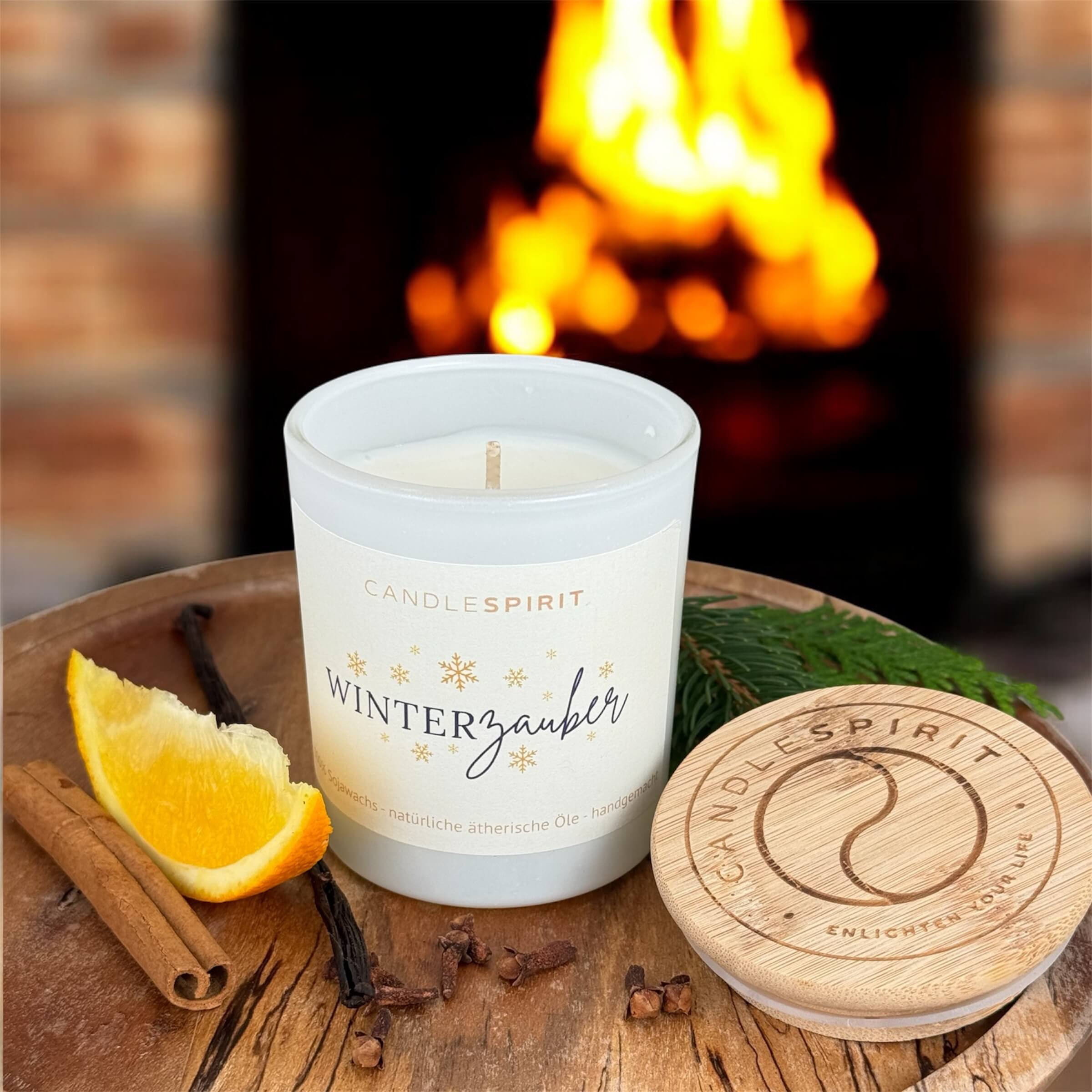 "Winterzauber" mit dem Weihnachtsduft| Duftkerze mit ätherischen Öle & Audio Meditation
